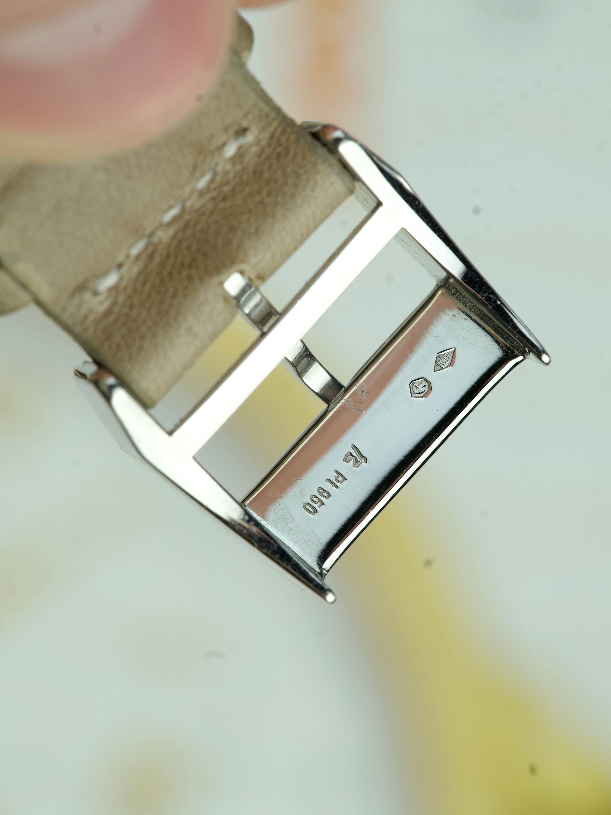 A. Lange Söhne Saxonia 105.035 Darth Junior 950 Platinum preowned luxury watch, hallmarks buckle