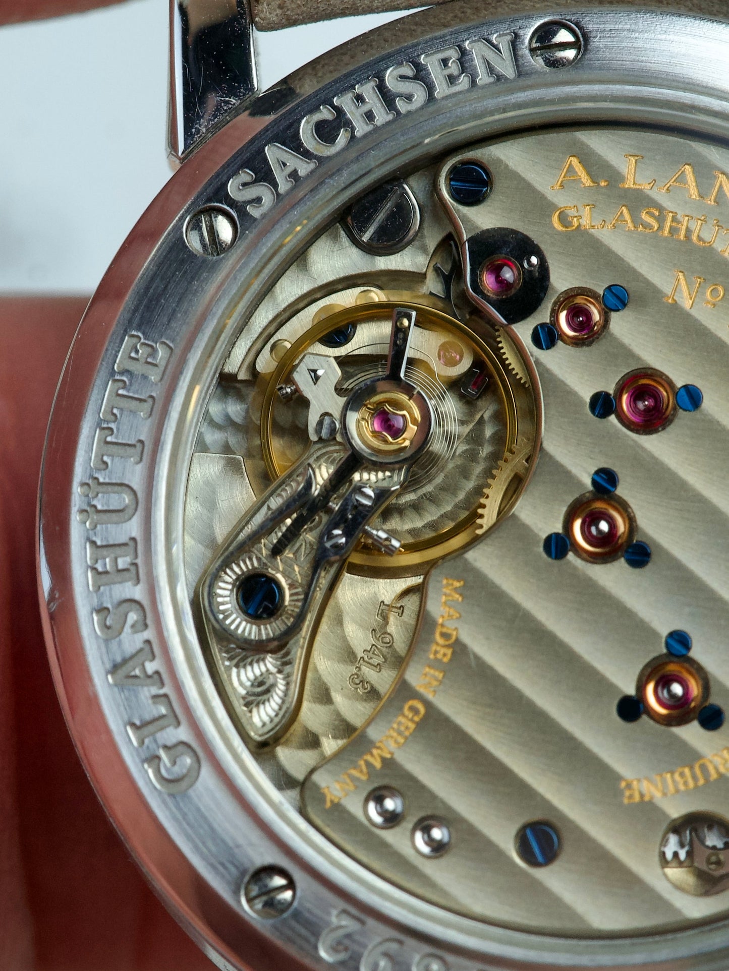 A. Lange Söhne Saxonia 105.035 Darth Junior 950 Platinum 1990 luxury watch, back details