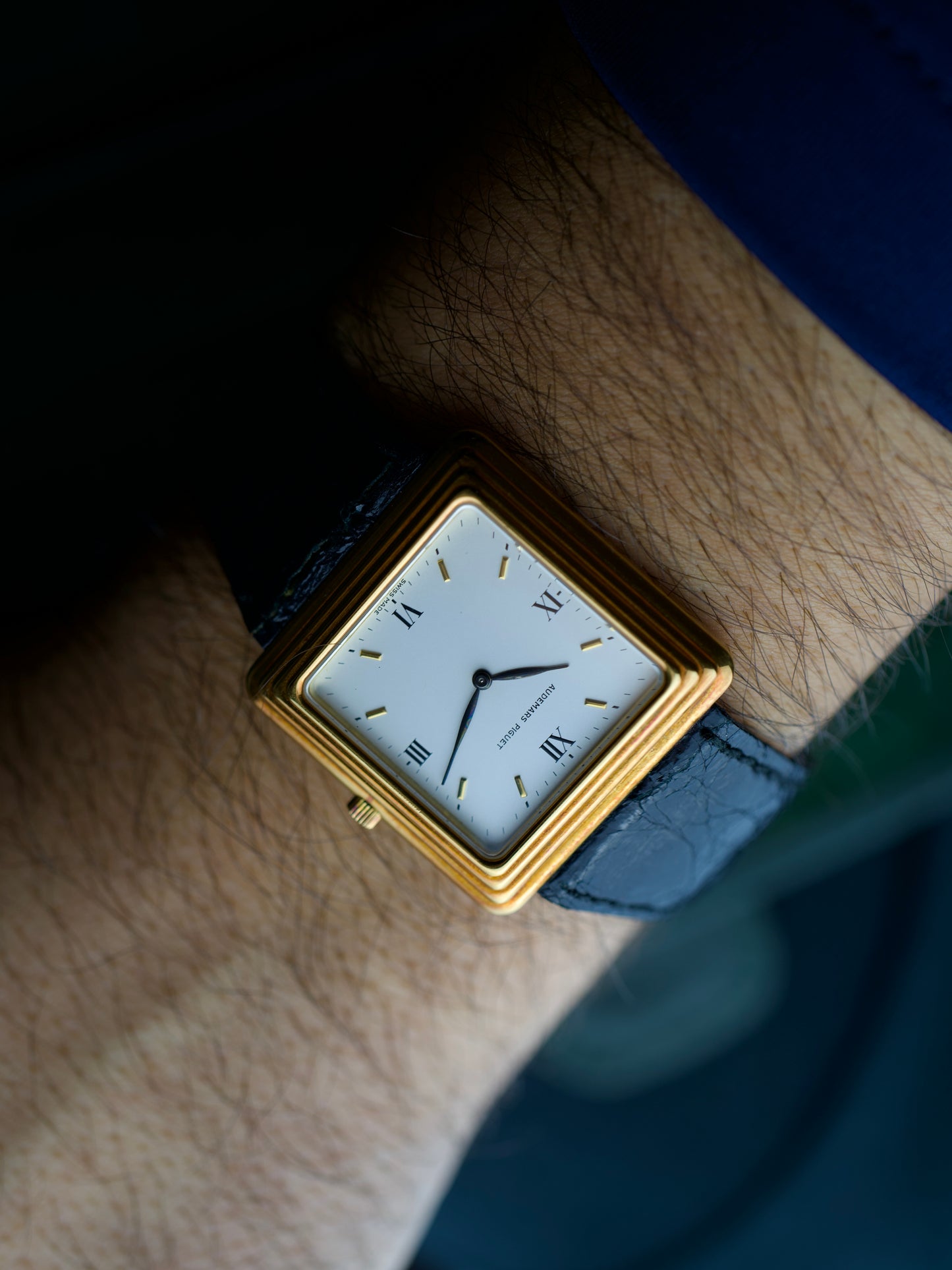 1970s Audemars Piguet TV Screen Cristallor Tank 18 Carat Gold