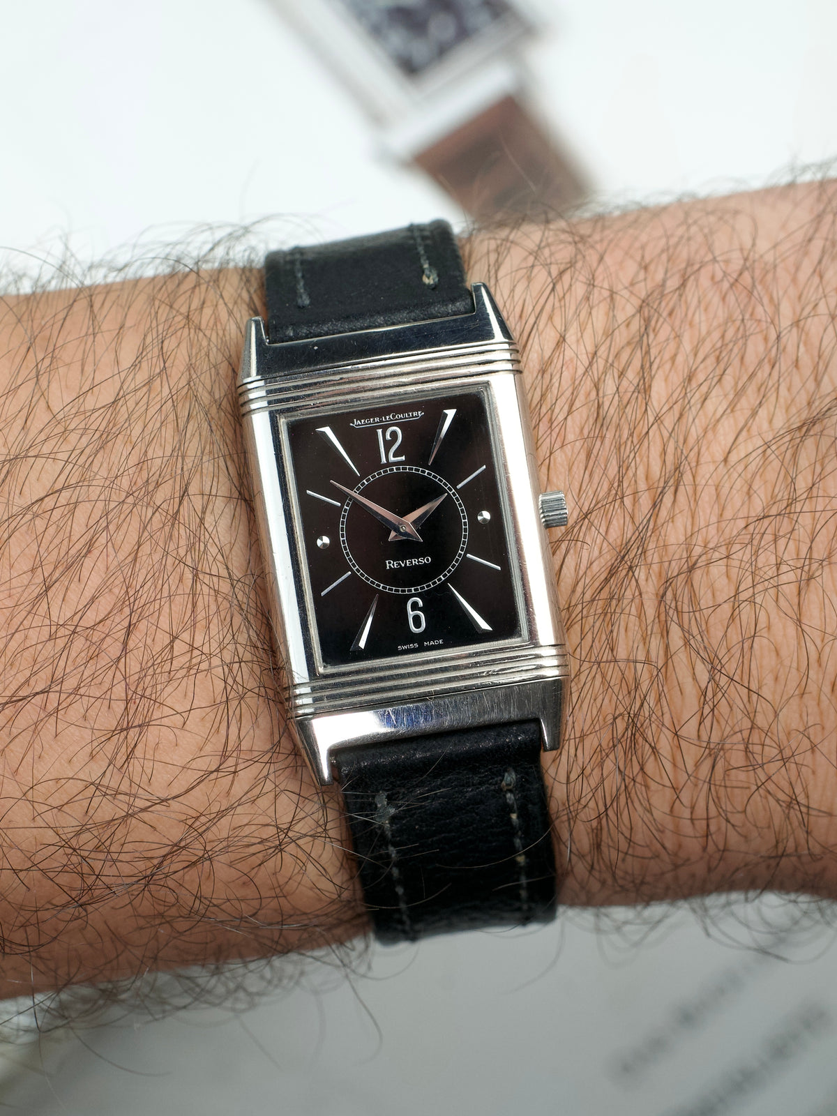 Jaeger LeCoultre Reverso Classique 250.3.86 Art Deco JLC 18 Carat White Gold 1990s