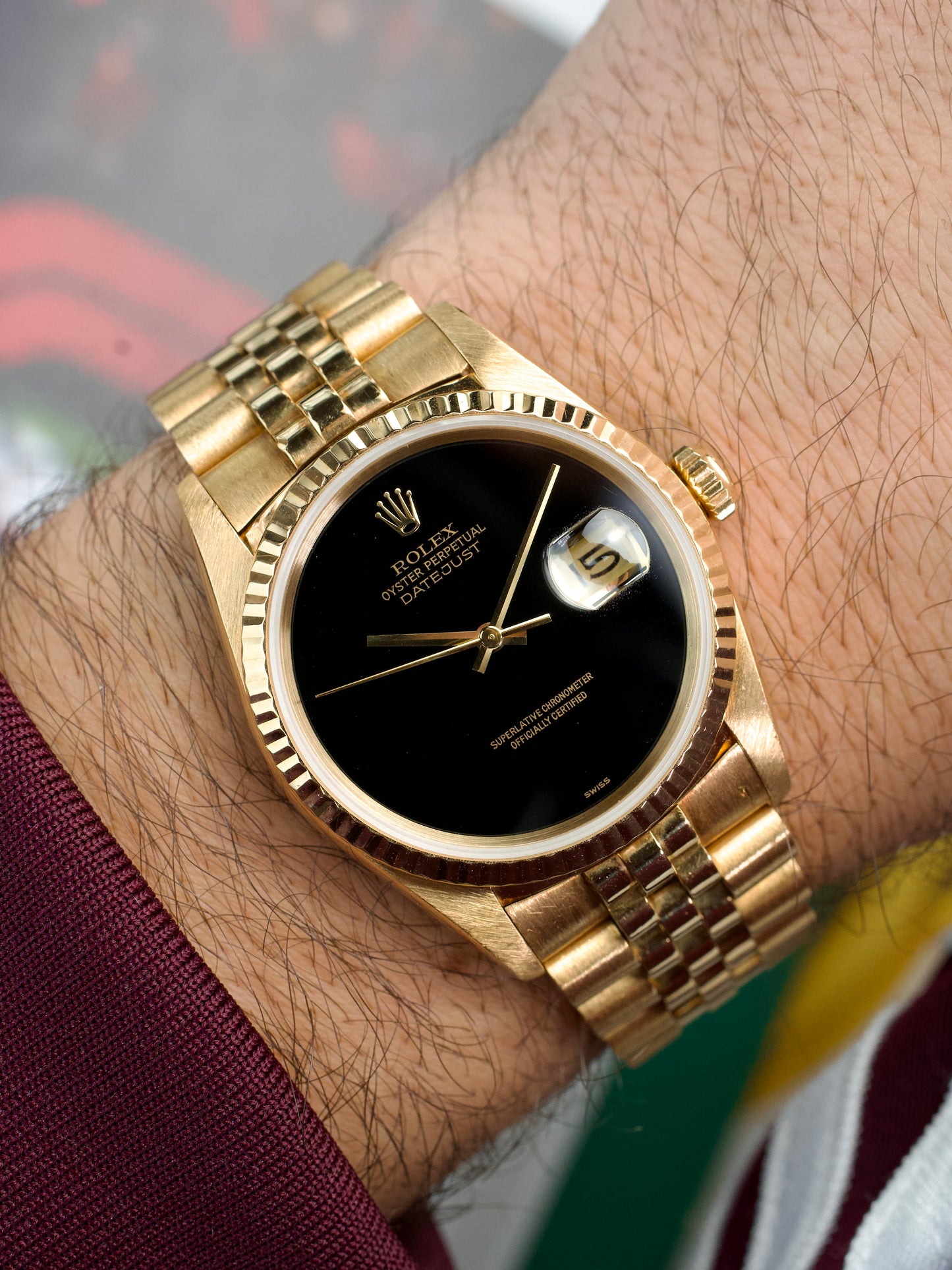 Payment 2/4 - invoice 20261026: Rolex Datejust 16238 Onyx Stone Dial 18 carat gold 1980s