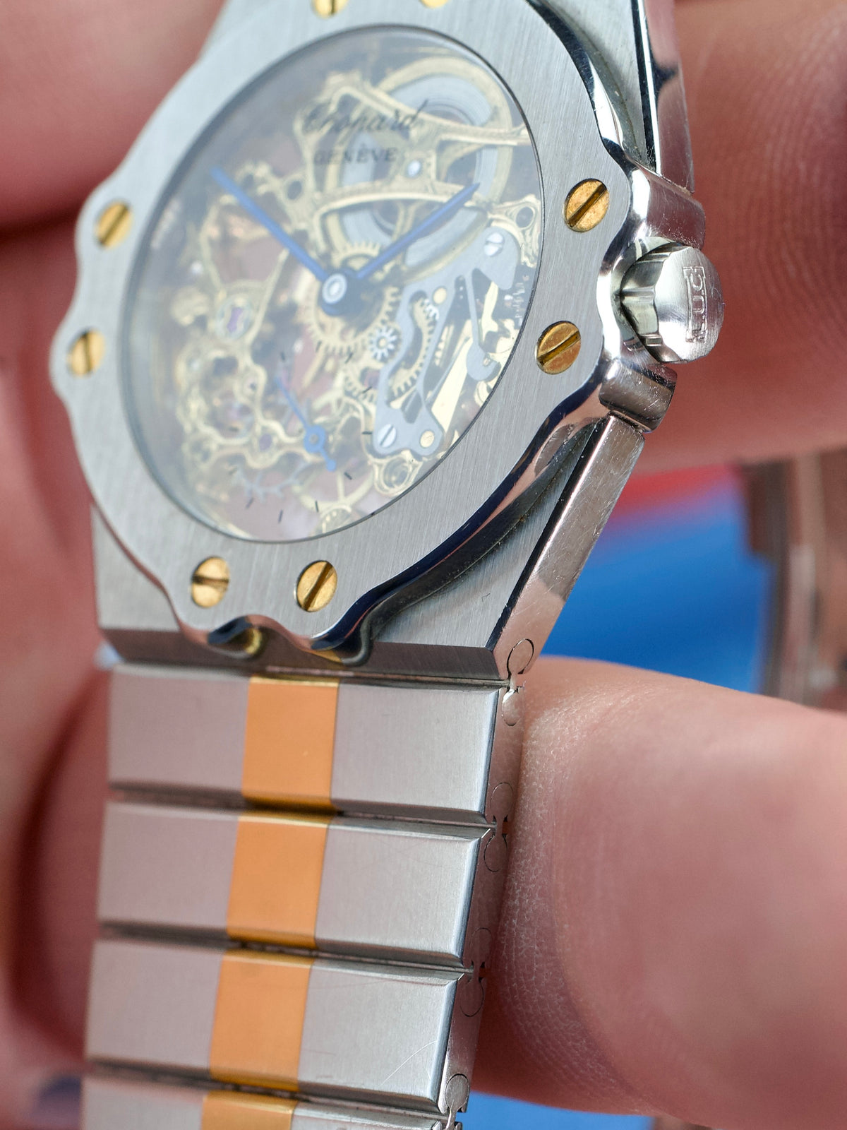 Chopard St. Moritz 8023 Skeleton 18 Carat Yellow Gold 1980s