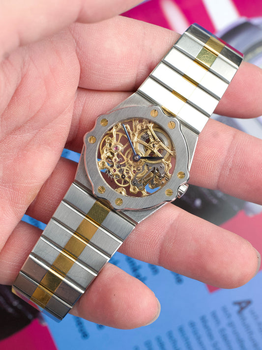 Chopard St. Moritz 8023 Skeleton 18 Carat Yellow Gold 1980s