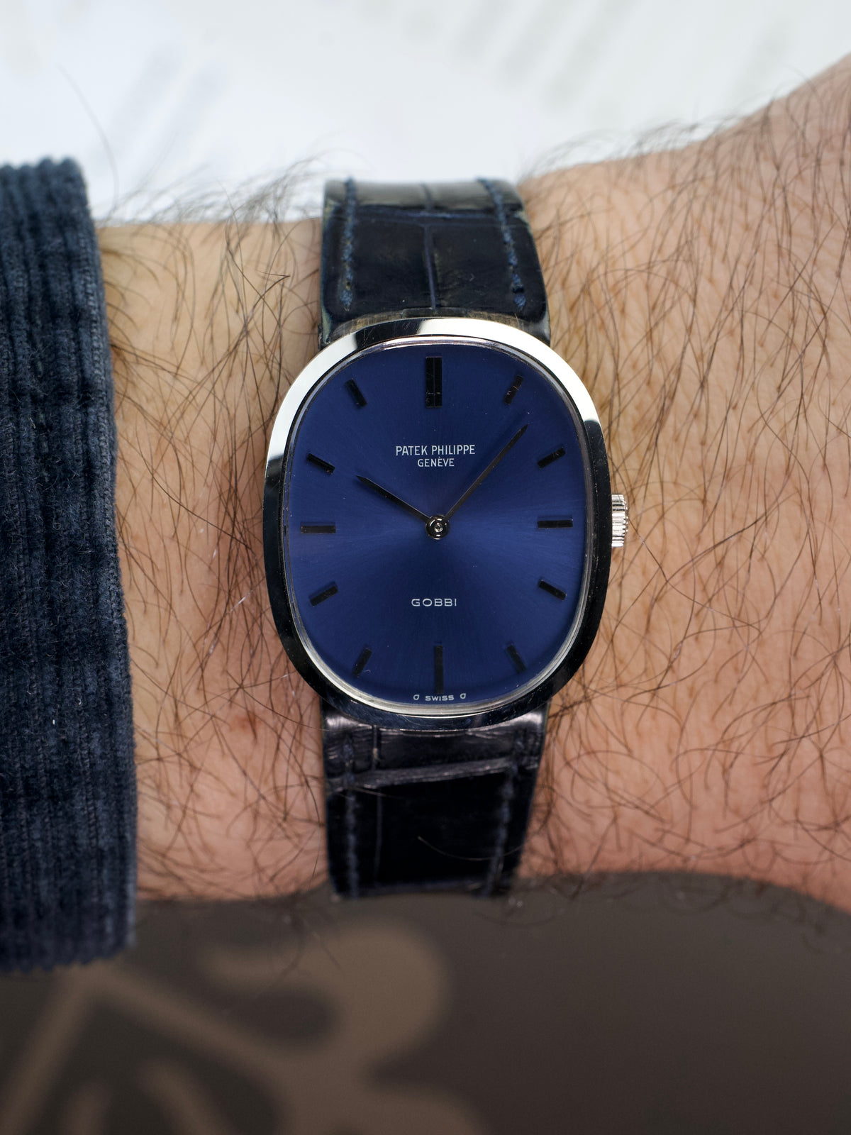 Patek Philippe Ellipse 3548G Gobbi 3848G 18 Carat White Gold 1970s