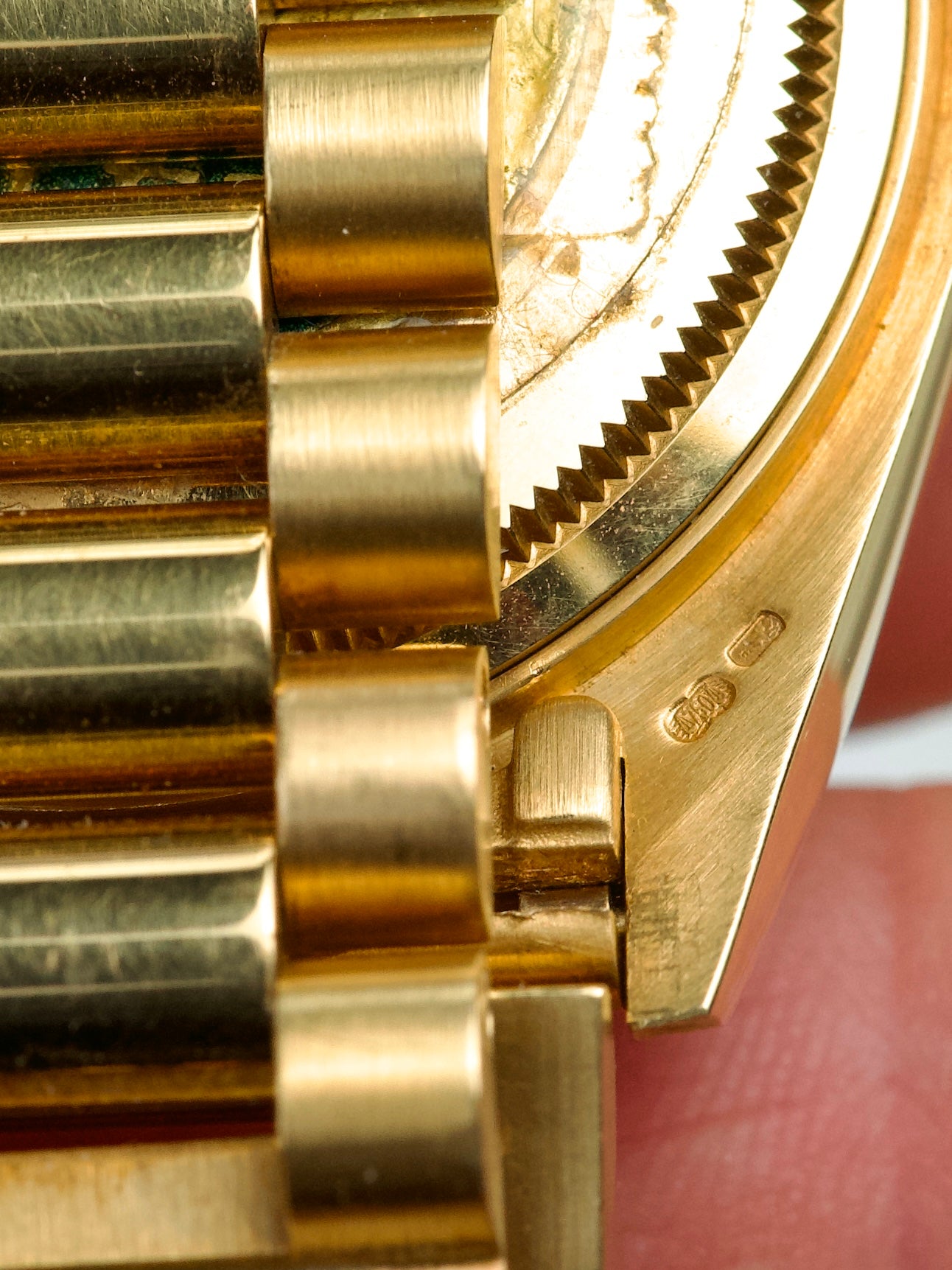 Rolex Day Date 18038 Bloodstone T swiss T Pinball Diamond Stone Dial 18 Carat Gold 1980s