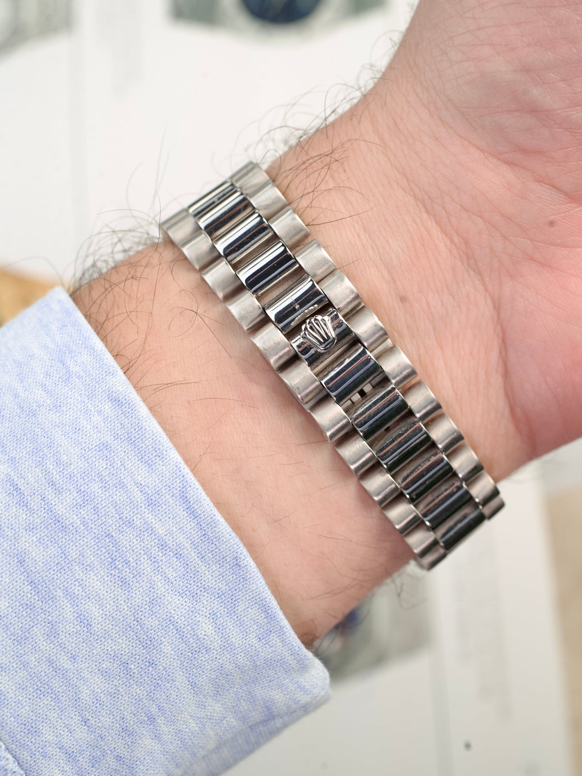 Rolex Day Date 1804 Coral Stella T swiss T white Gold 1970s
