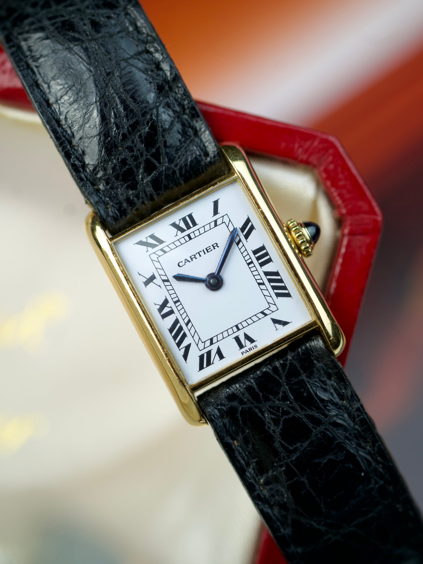 1970s Cartier Tank Louis 67117 Paris lady 18K Yellow Gold MK1