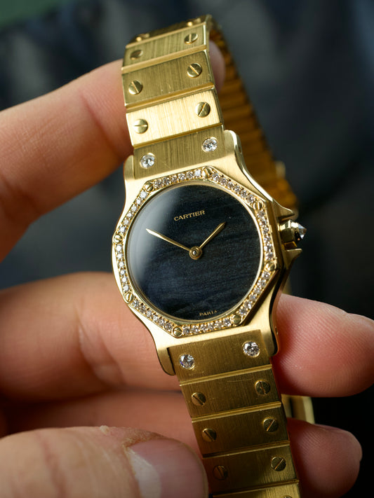 Luxury Cartier Vintage 2965 Ferrite Stone Dial Paris Watch, front side 