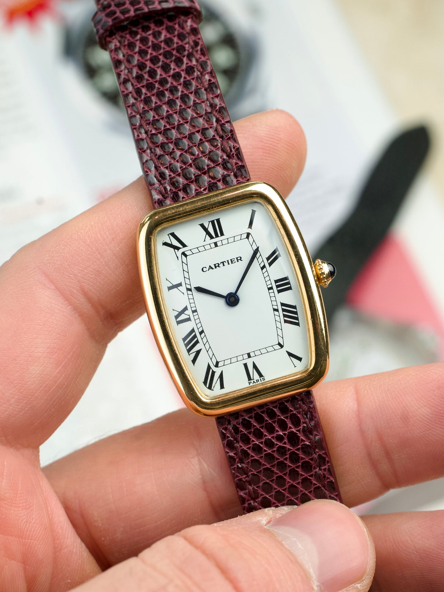 Cartier Faberge 78101 FULL SET Square Incurvee vintage, front