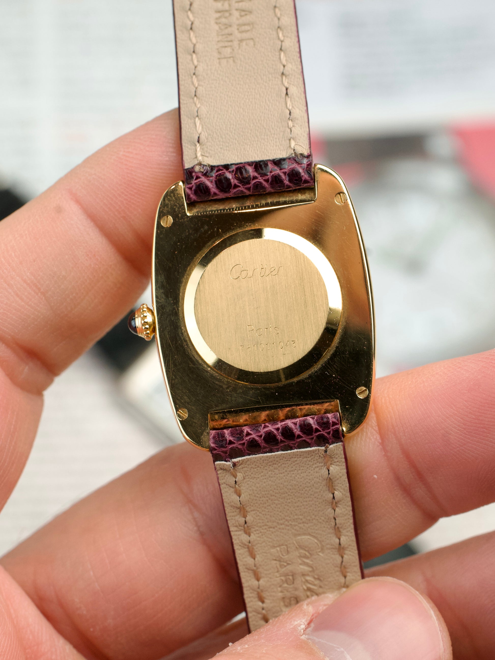 Cartier Faberge 78101 FULL SET Square Incurvee investment grade, back