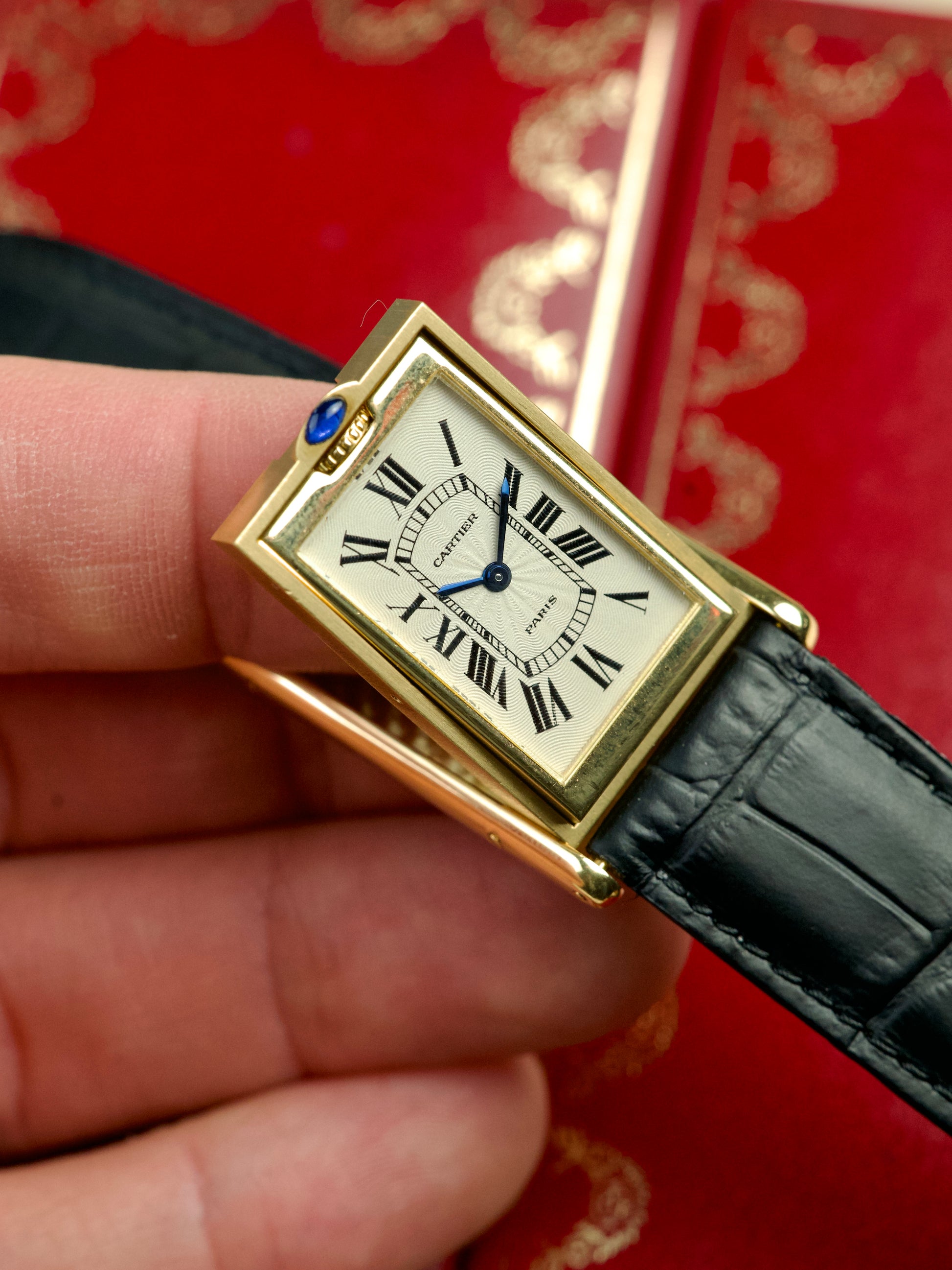Cartier Tank Basculante luxury watch, front