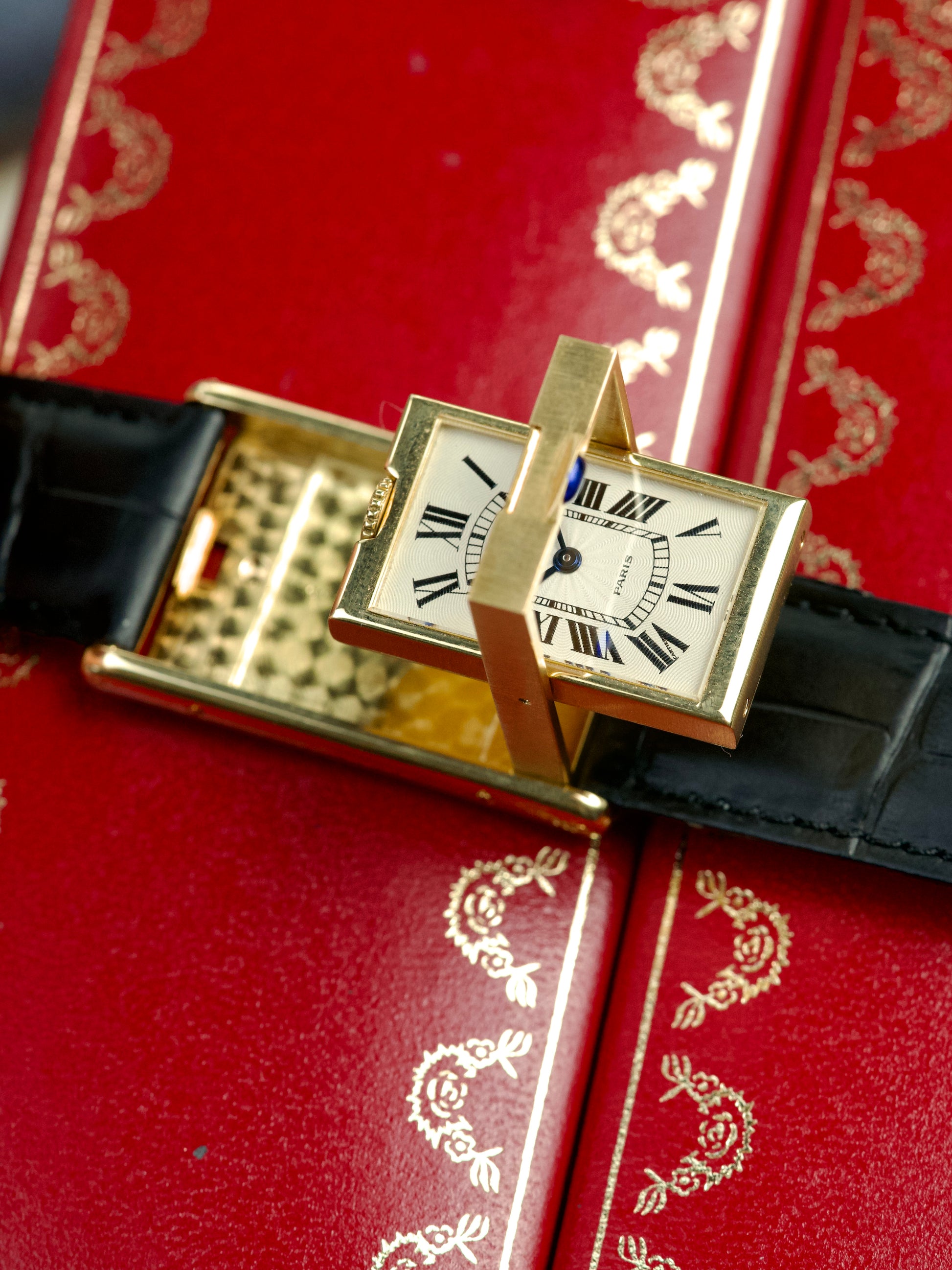 Cartier Tank Basculante watch, front open