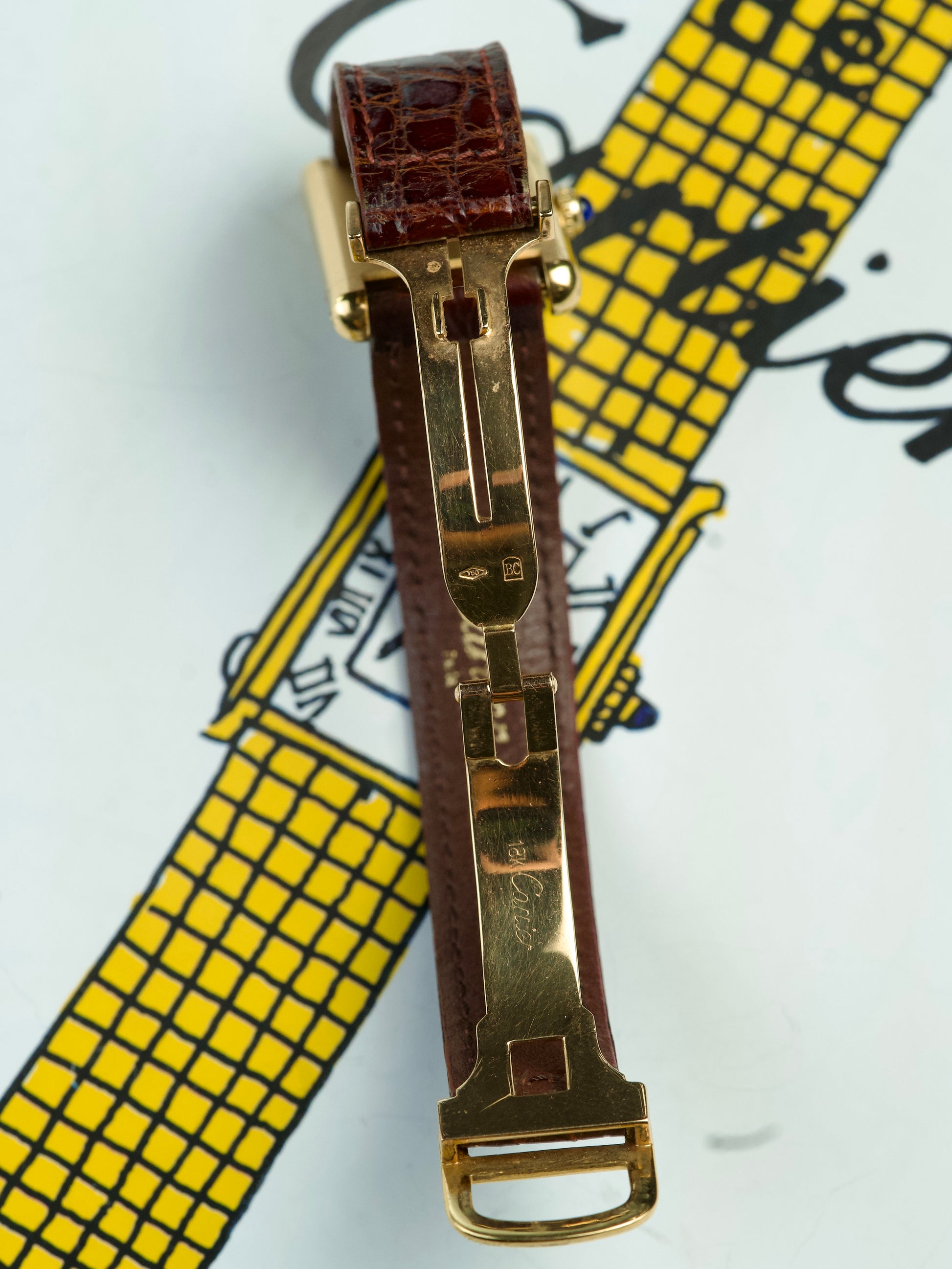 Cartier Tank Louis 78087 luxury watch, deployment clasp