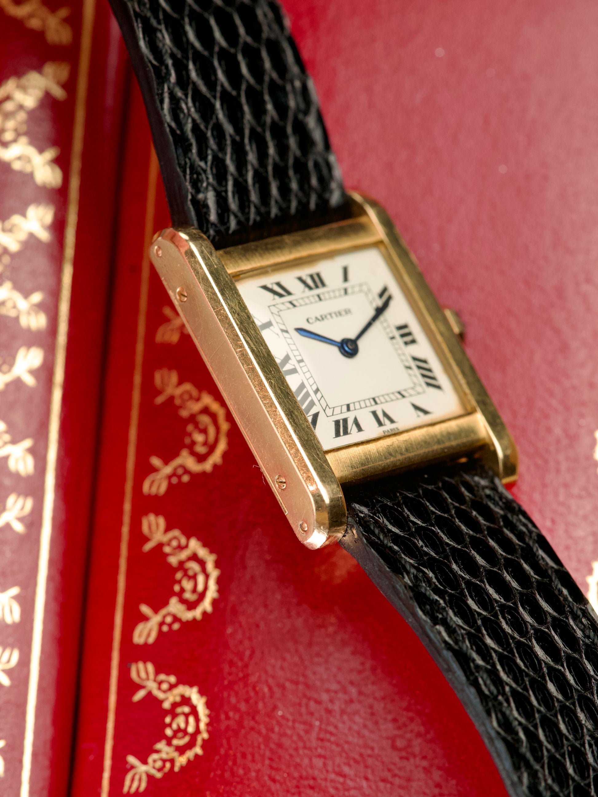 Cartier Tank Normale 78092 Unpolished 18K Yellow Gold 1970s luxury watch, side front