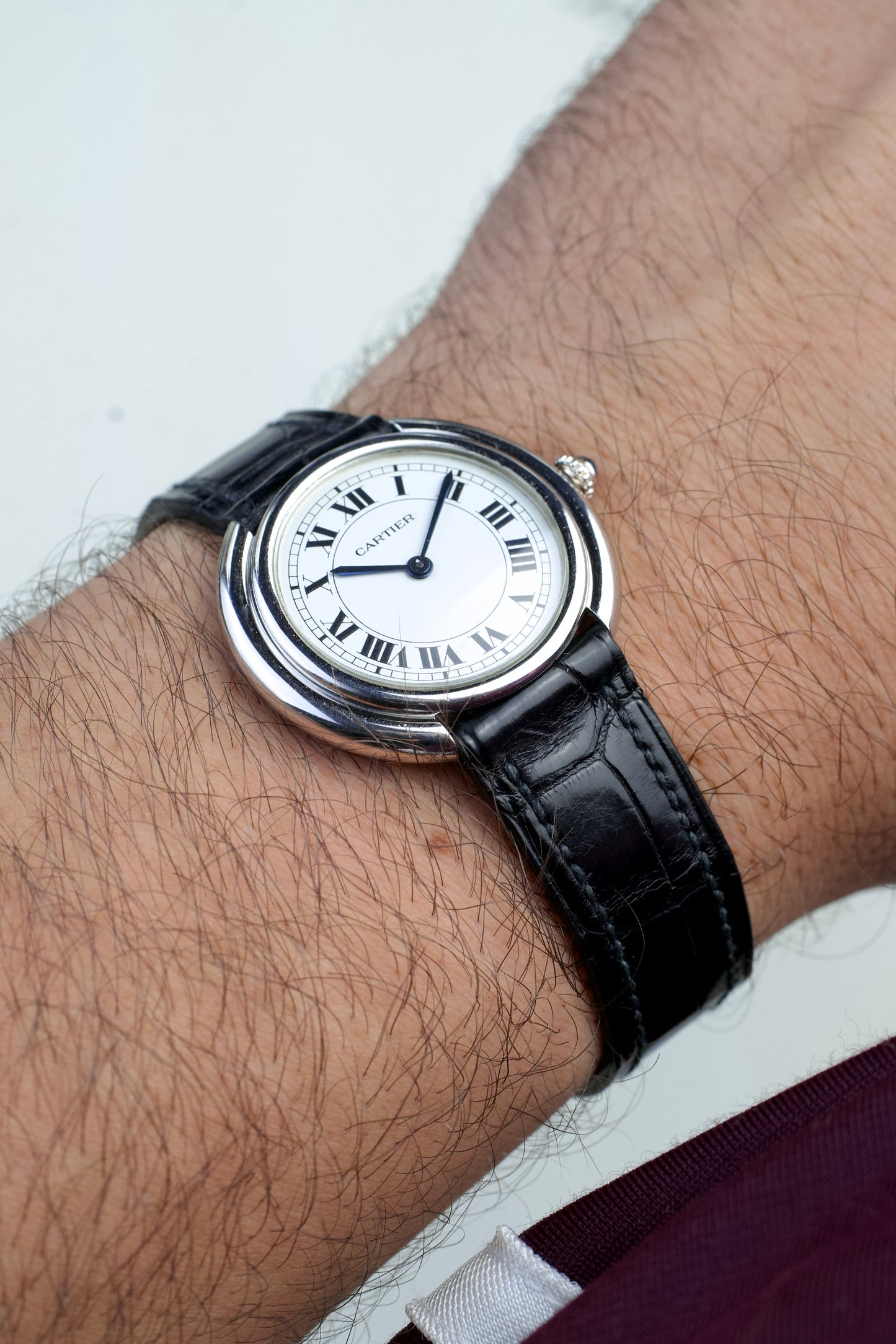Cartier Tank Vendome 78090 18 carat White Gold 1970s preowned vintage watch, front