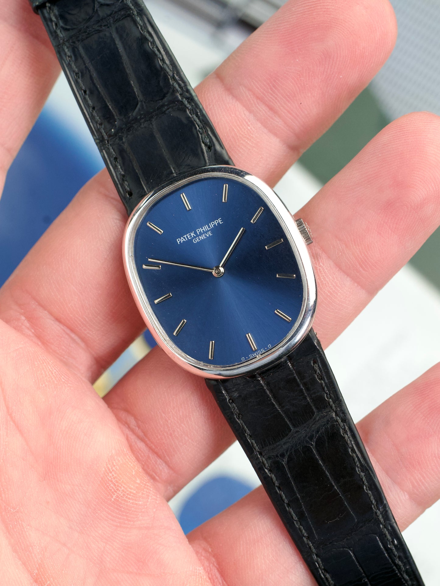 Patek Philippe Ellipse 3848G 18 Carat White Gold 1980s
