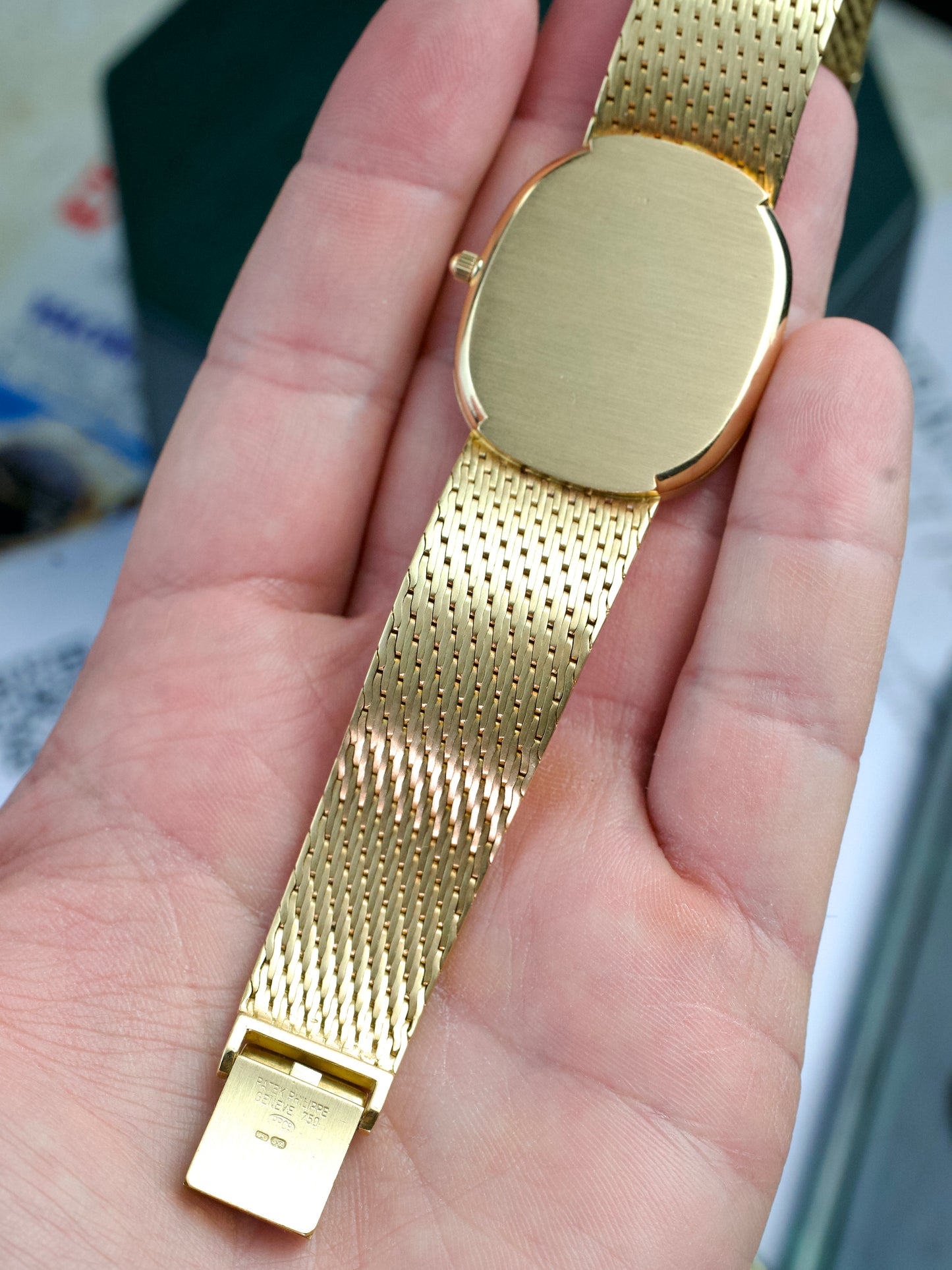 Patek Philippe Ellipse 3738j 3938j Blue Sigma 18 Carat Gold automatic 1990s