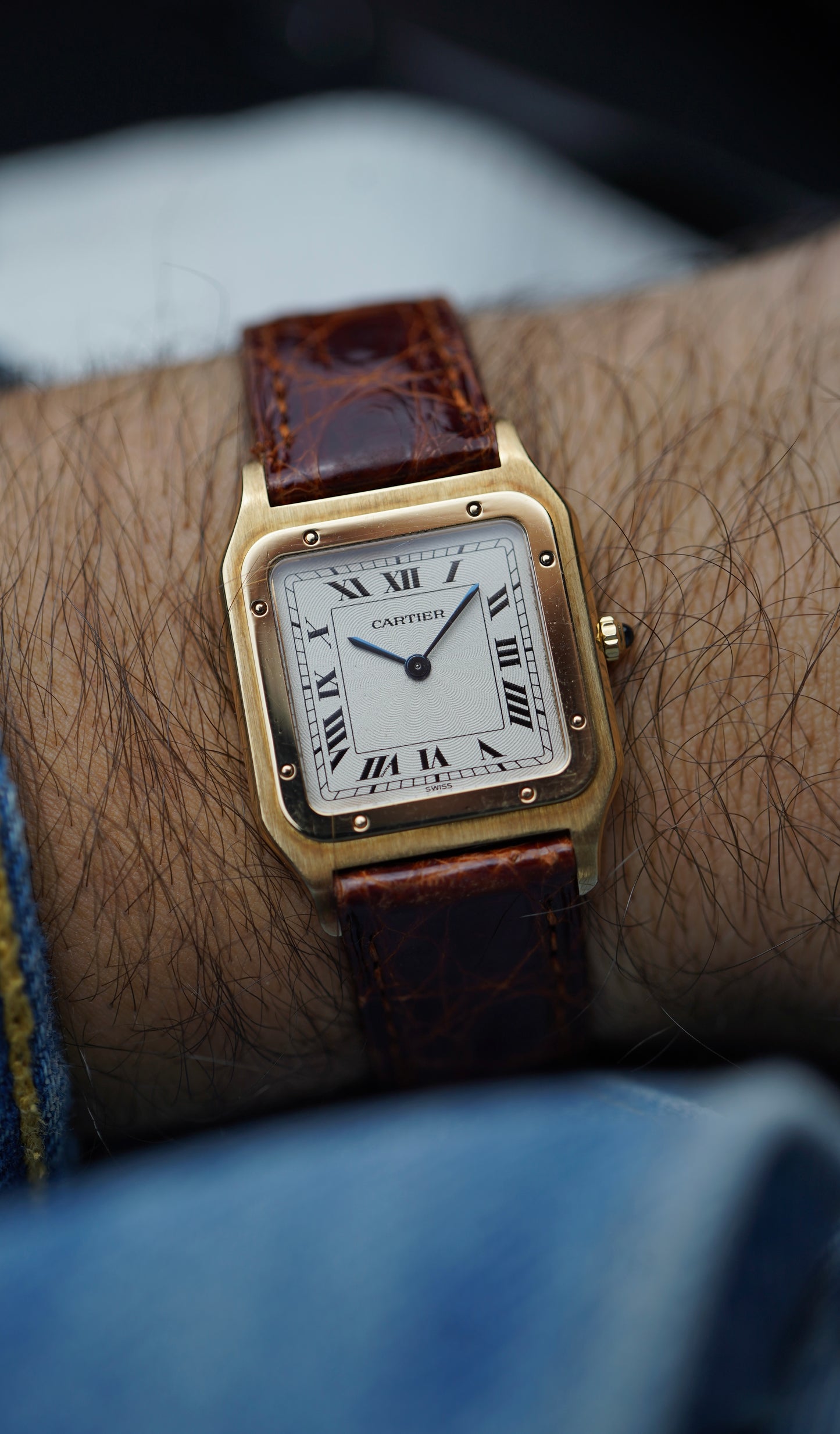 1990s Cartier Santos Dumont (Ref. 821054) pre CPCP 18K Yellow Gold