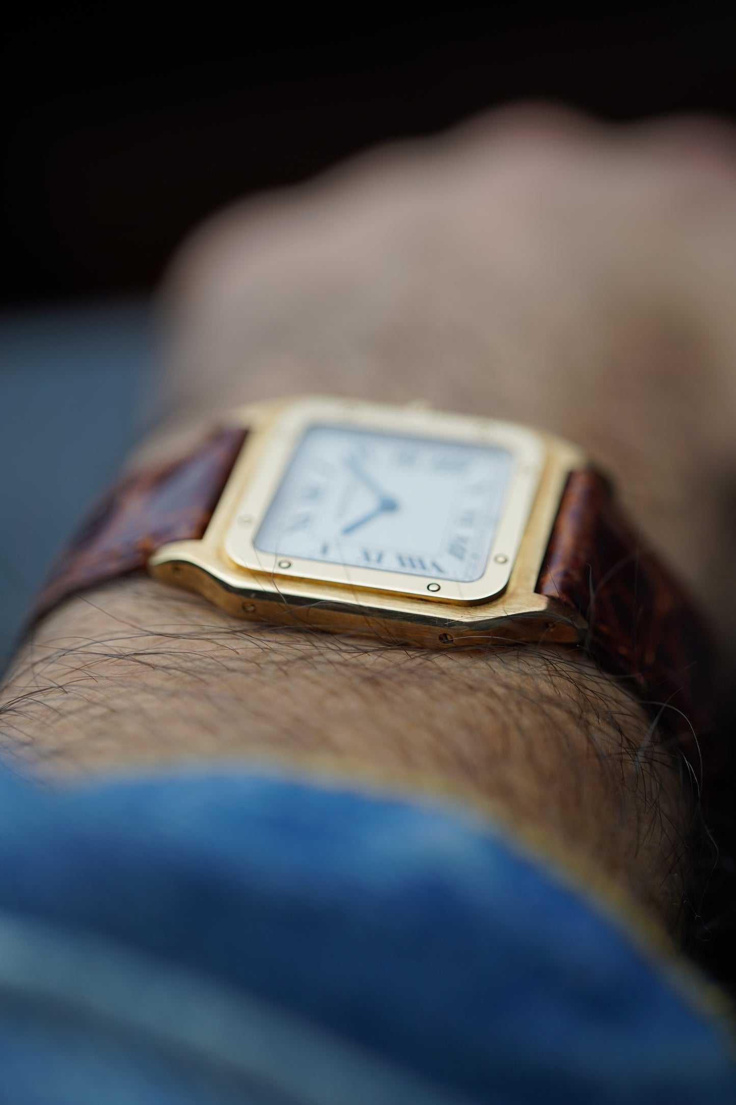 1990s Cartier Santos Dumont (Ref. 821054) pre CPCP 18K Yellow Gold