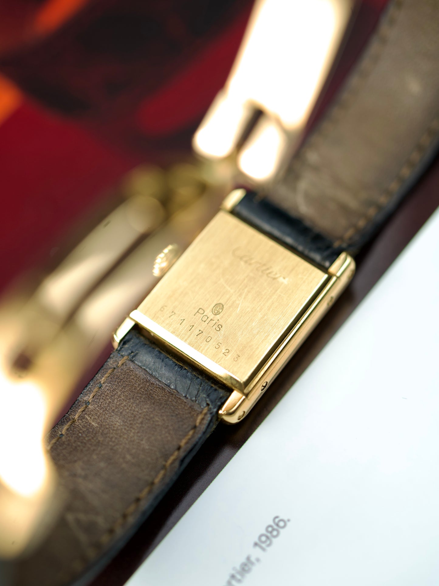 1970s Cartier Tank Louis 67117 Paris lady 18K Yellow Gold MK1