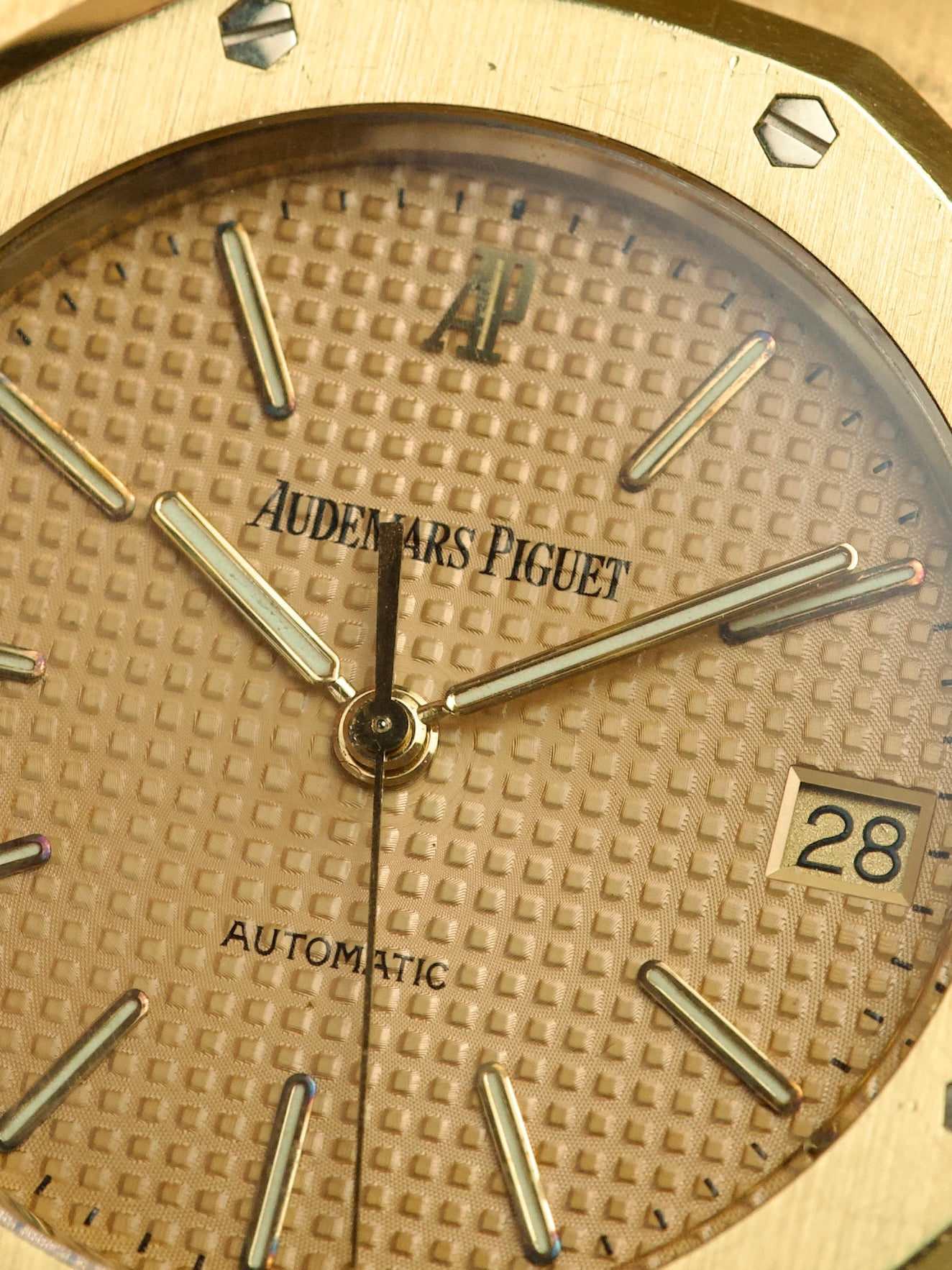 Audemars Piguet Royal Oak 18 Carat Gold Rose Dial 14800BA 1990s