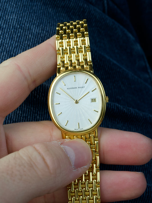 Audemars Ellipse Guilloche Date 18 Carat Yellow Gold