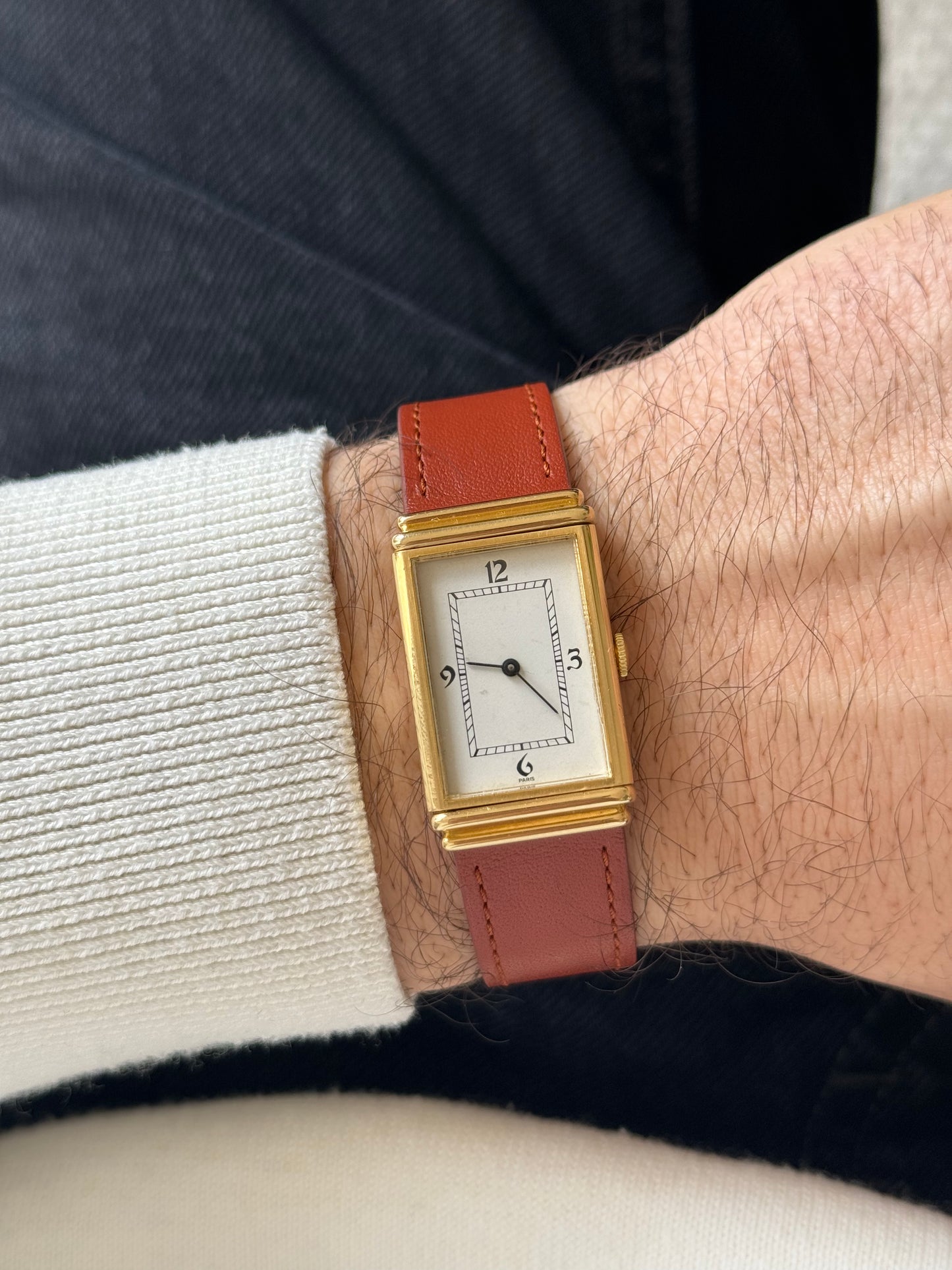 1970s Yves Saint Laurent Reverso Vintage Watch 18 Carat Gold
