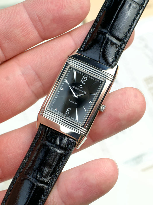 Jaeger LeCoultre Reverso FULL SET Classique 250.3.86 Art Deco JLC 18 Carat White Gold 2000s vintage, front