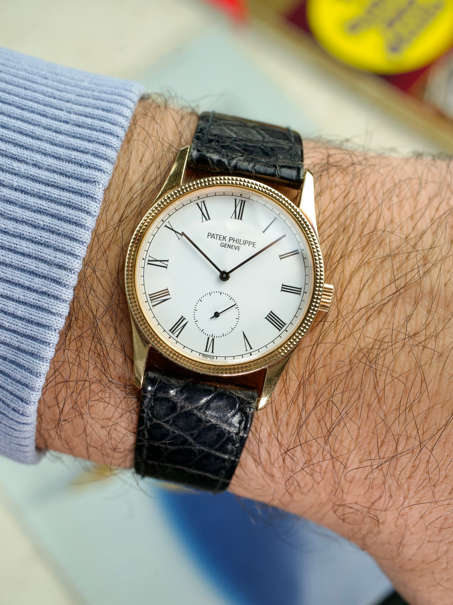 Patek Philippe Calatrava 3796J vintage watch, wrist shot
