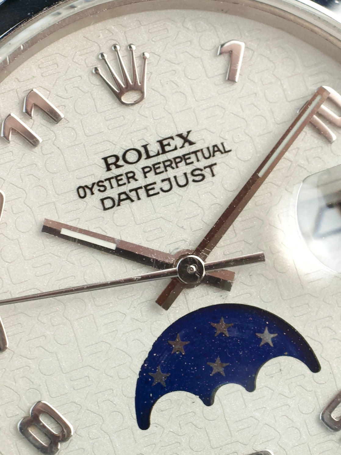 Rolex Datejust 16200 Marcello Comezzi Fasi Luna Moon phase Special Edition FULL Set 1980s moon phase investment grade collectible, dial
