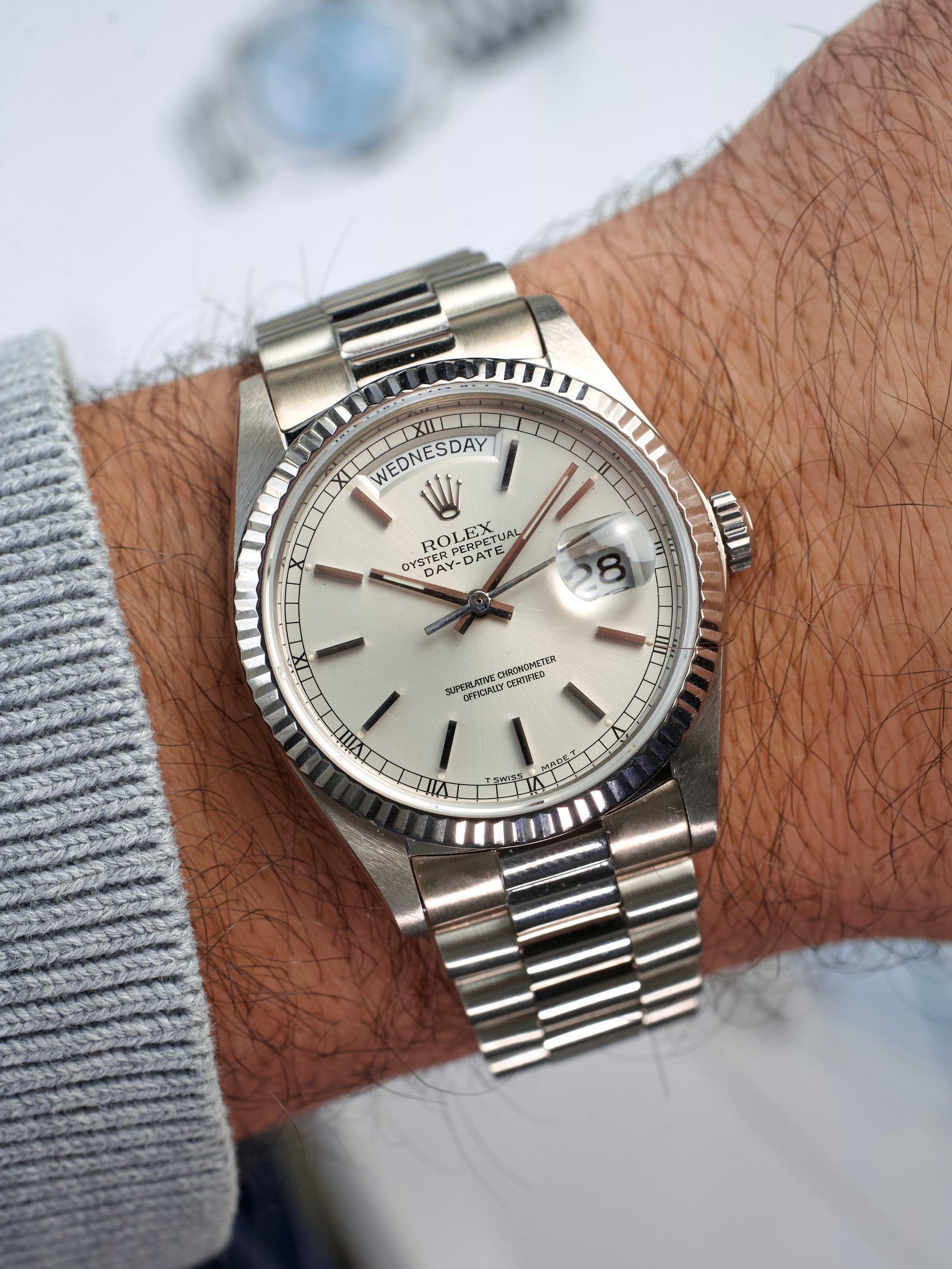 Rolex Day Date 18039 vintage watch, wrist shot