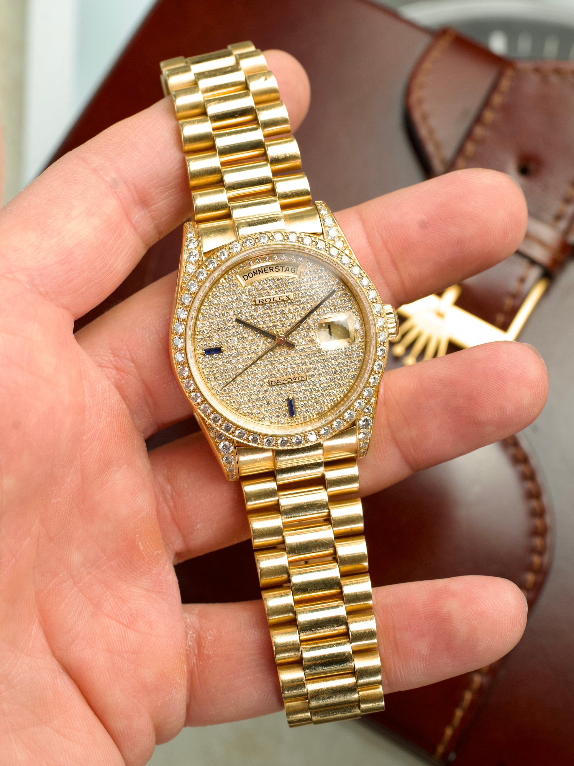 Rolex Day Date 18388 vintage watch, front