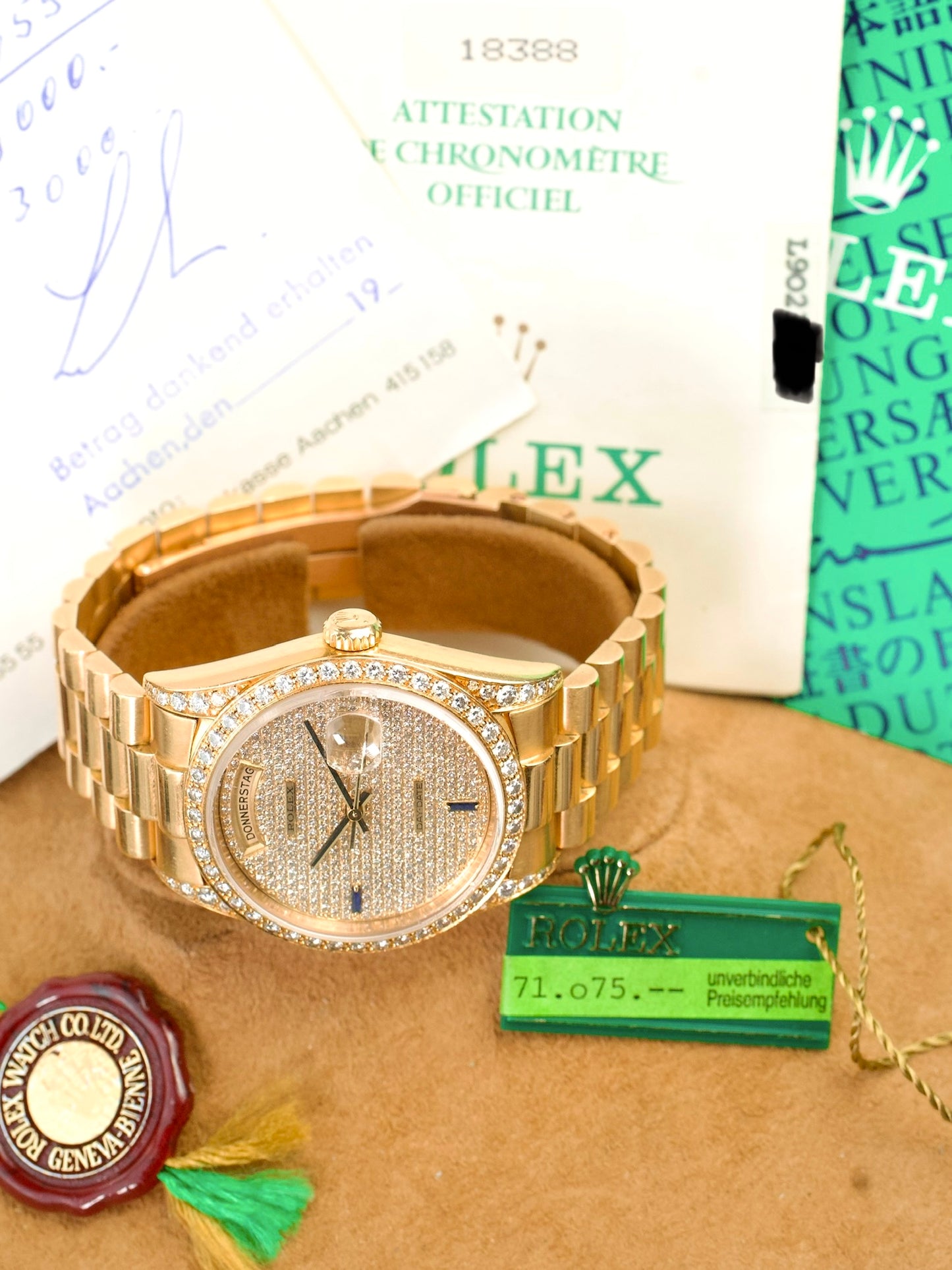 Rolex Day Date 18388 luxury watch, front